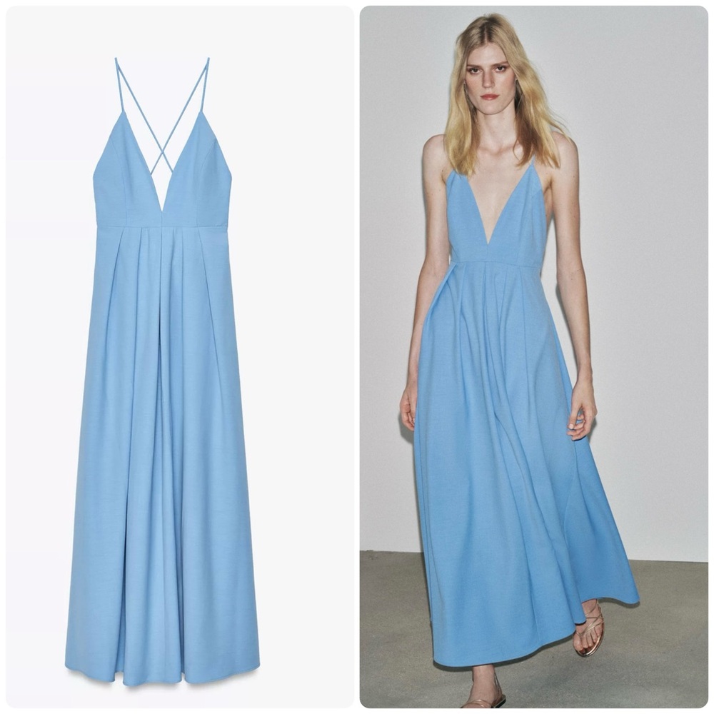 Zara  Light Blue Backless Dress
